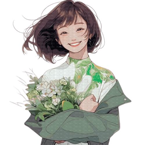 loly33 manga fille fleur - фрее пнг