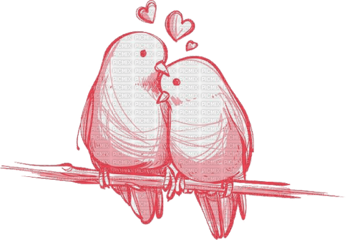 birds, heart, love - Free PNG