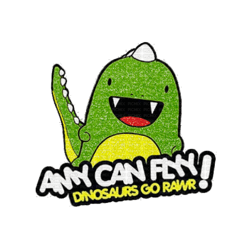 Amy Can Flyy! Dinosaurs Go Rawr - Ingyenes animált GIF