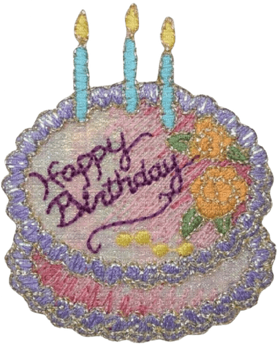 birthday cake applique - 免费PNG