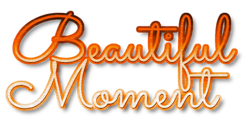 Beautiful Moment.Text.Orange  - By KittyKatLuv65 - png gratuito