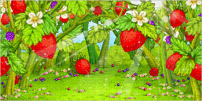 strawberry field - GIF เคลื่อนไหวฟรี