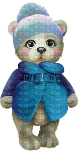 Kaz_Creations Blue Christmas Deco Cute Teddy Bear - Free PNG