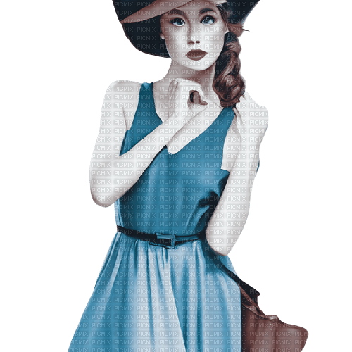 kikkapink blue brown woman fashion hat bag - png gratis
