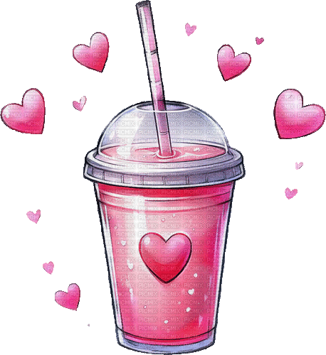 §m3 red vday pink coffee animated gif drink - GIF animé gratuit