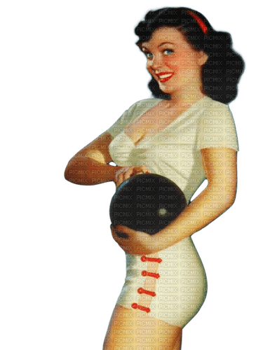 vintage woman pinup dolceluna bowling - PNG gratuit