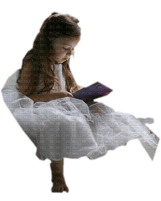 girl reading - png grátis