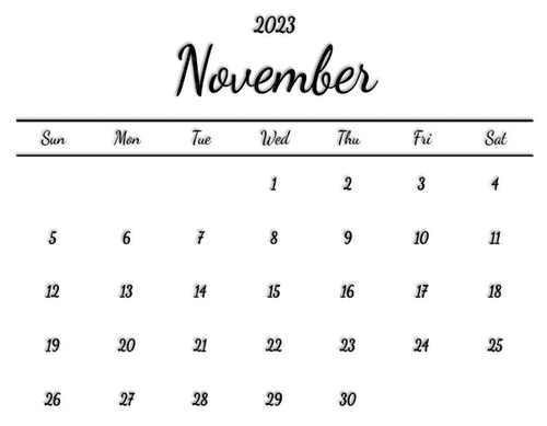 loly33 calendrier novembre - nemokama png