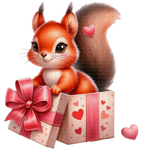 st.Valentine squirrel by nataliplus - ücretsiz png