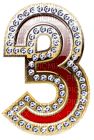 Kaz_Creations Numbers Gold & Red 3 - png gratis