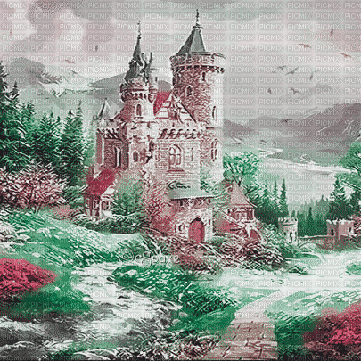 soave background animated vintage fantasy castle - GIF animado gratis