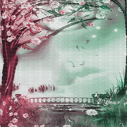soave background animated spring tree flowers - GIF เคลื่อนไหวฟรี
