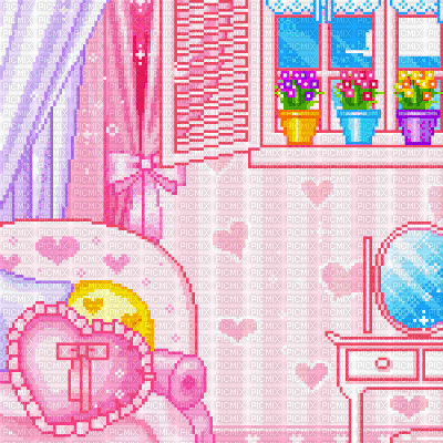 Pink Pixel Room - Gratis animerad GIF