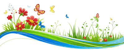 spring flower border  déco printemps fleur - PNG gratuit