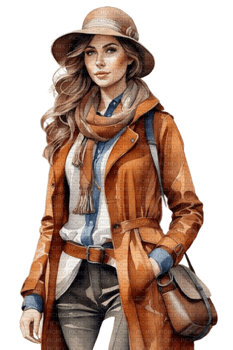 Woman. Fall. Autumn. Winter. Leila - Free PNG