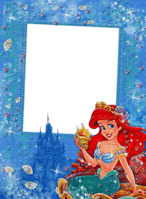 Kaz_Creations Cartoons The Little Mermaid Frame - ücretsiz png