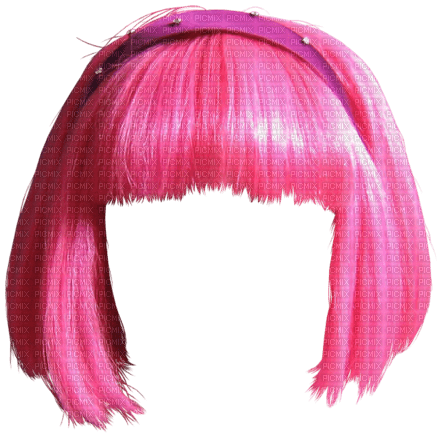 Wig, neon pink - gratis png