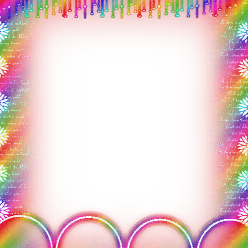 Frame.Text.White.Rainbow - nemokama png