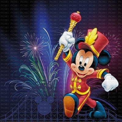image encre bon anniversaire color effet  Mickey Disney edited by me - bezmaksas png