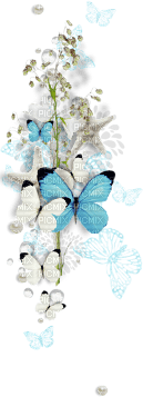 soave deco border scrap summer butterfly blue - 免费PNG