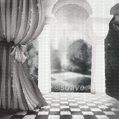 soave background animated room vintage black white - Gratis animeret GIF