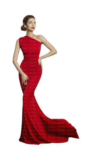 kikkapink woman elegant fashion red dress - Free PNG