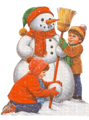 loly33   enfant     bonhomme  de neige - gratis png