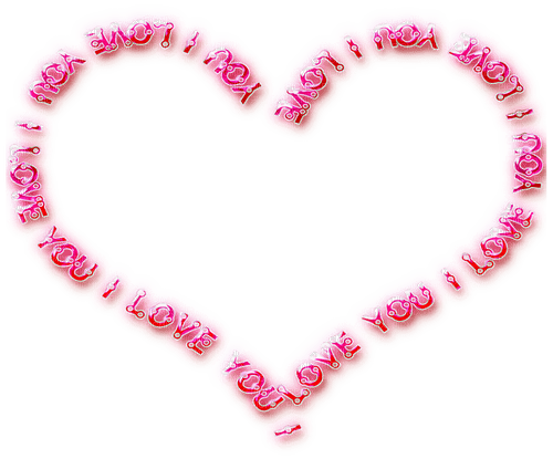 I Love You.Text.Heart.Pink - nemokama png