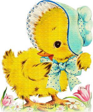 soave deco easter flowers  chick vintage yellow - PNG gratuit