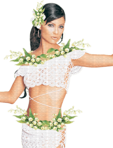 Woman with Lily of the Valley/ Femme avec Muguet - png grátis
