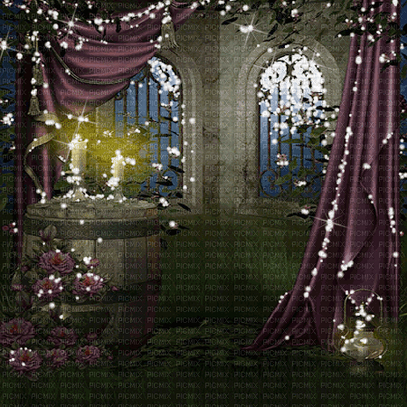 dolceluna animated spring background curtains - Gratis animeret GIF