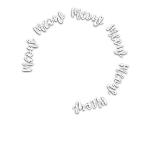 Text meow white circle texte - Free PNG