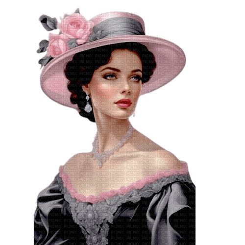 Vintage Woman with a hat - besplatni png