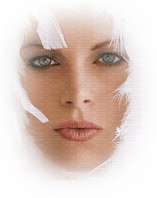 woman femme frau beauty tube human person people visage face feather blanc - zdarma png