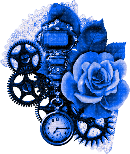 Steampunk.Deco.Blue - Free PNG