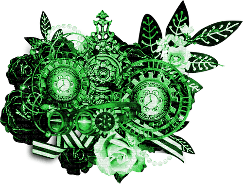 Steampunk.Deco.Green - ücretsiz png