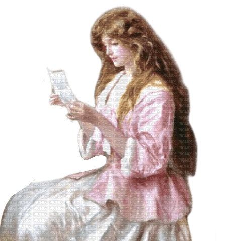 Vintage Woman With A letter - ilmainen png