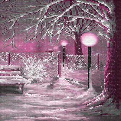kikkapink background tree lights snow winter - GIF animate gratis