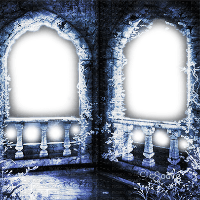 soave frame gothic vintage terrace blue - ilmainen png
