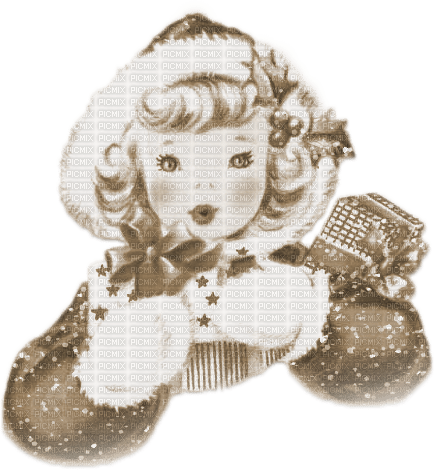 soave children girl vintage christmas winter gift - png gratis