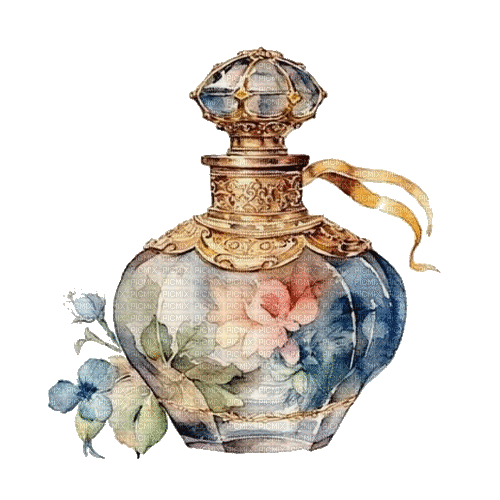 perfume, bottle, flowers - 無料のアニメーション GIF