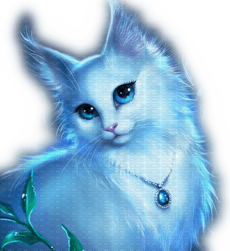 Rena Blue Fantasy Cat Katze - фрее пнг