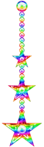 Hanging.Stars.Pearls.Rainbow - Free PNG