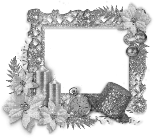New Years.Frame.Silver - darmowe png
