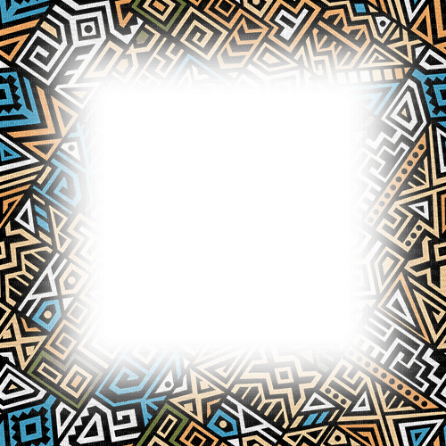 african texture frame dolceluna orange blue - zadarmo png