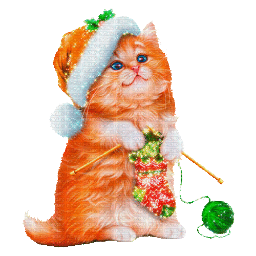 christmas cat by nataliplus - Animovaný GIF zadarmo