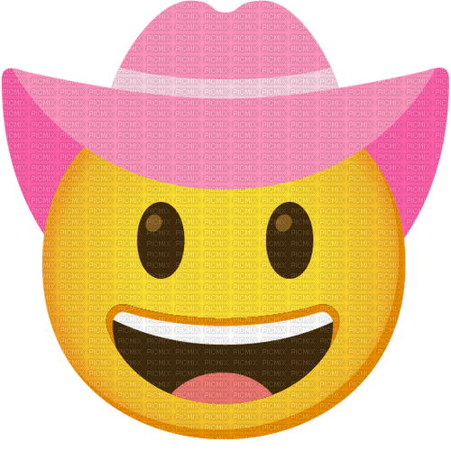 pink cowboy emoji - png gratis