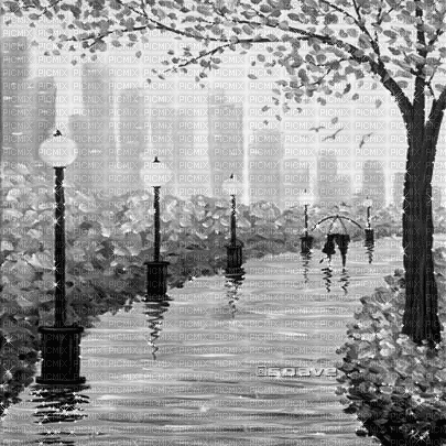 soave background animated painting  rain city - GIF animado gratis