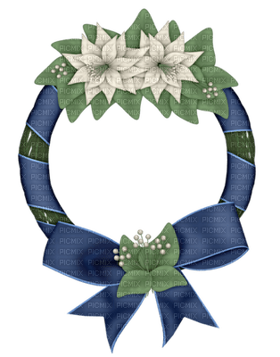 Kaz_Creations Deco Ribbons Bows Flowers  Circle Frame Colours - безплатен png
