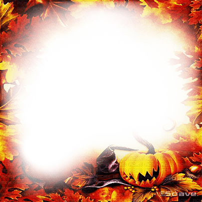soave frame halloween pumpkin autumn leaves orange - png ฟรี